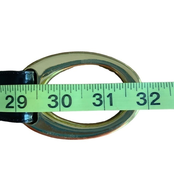 Worth Brass Hook Deep Chocolate Patent Belt Sz M - Picture 8 of 8